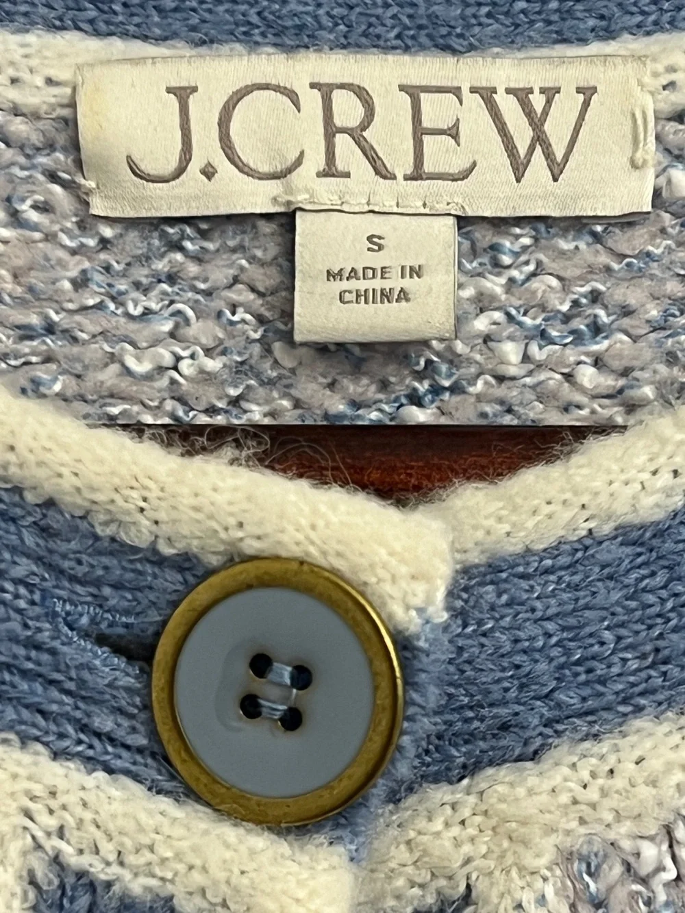 J. CREW Women’s Light Blue Button Down Marled Sweater Lady Jacket Size S